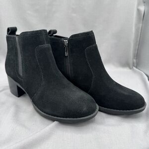 NWT Easy Spirit Segazer Women's Zip Up Short Boot Black Suede US 7.5  Wide